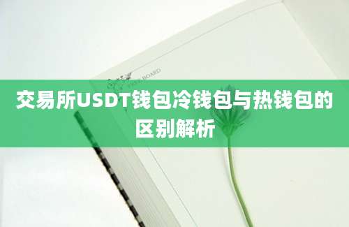 交易所USDT钱包冷钱包与热钱包的区别解析