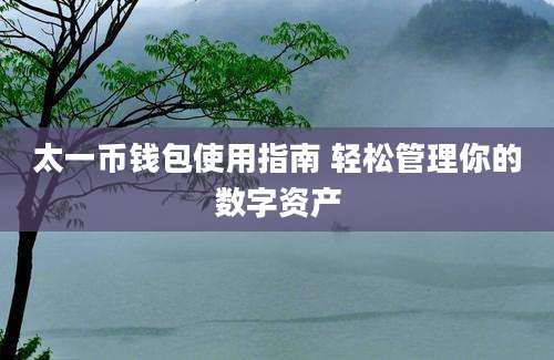 太一币钱包使用指南 轻松管理你的数字资产