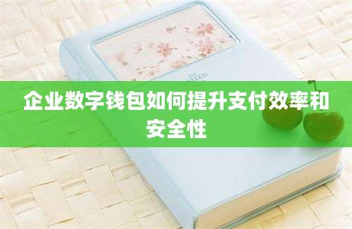 企业数字钱包如何提升支付效率和安全性