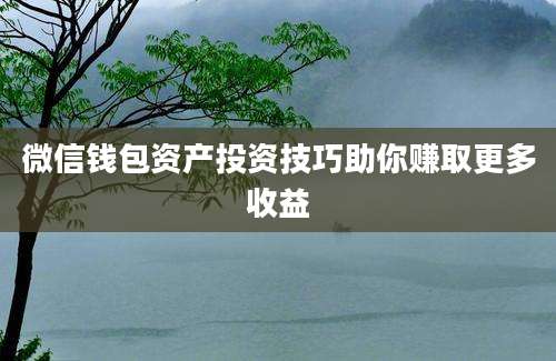 微信钱包资产投资技巧助你赚取更多收益